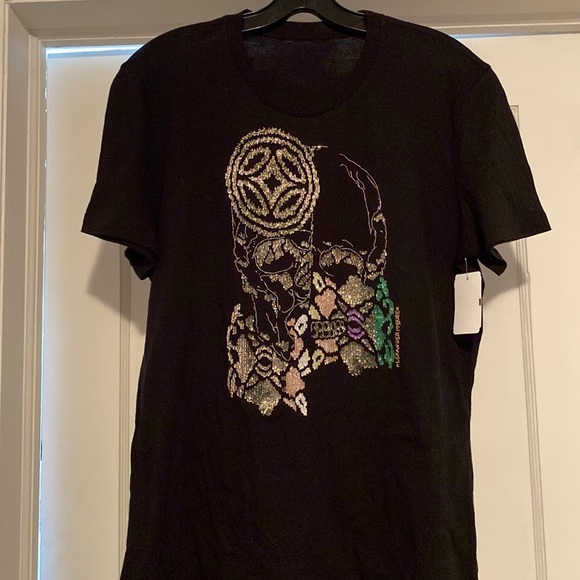 Alexander McQueen Tops - Alexander McQueen Stunning Sparkling Beaded Scull Logo Tee New With Tags